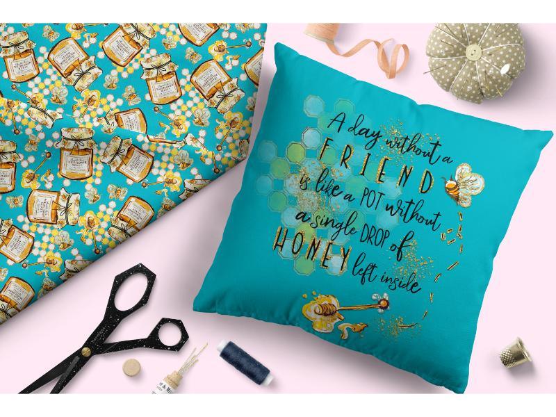 Design 390 Honey Bee Fabric – premium custom printed fabric for sewing | Fabric by Missy Rose