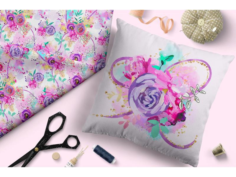 Design 391 Purple Floral fabric – custom printed pre-order fabric Australia | Fabric by Missy Rose