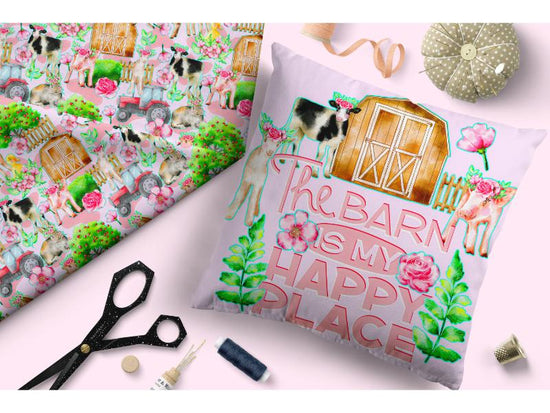 Design 3 - Pink Farm Fabric