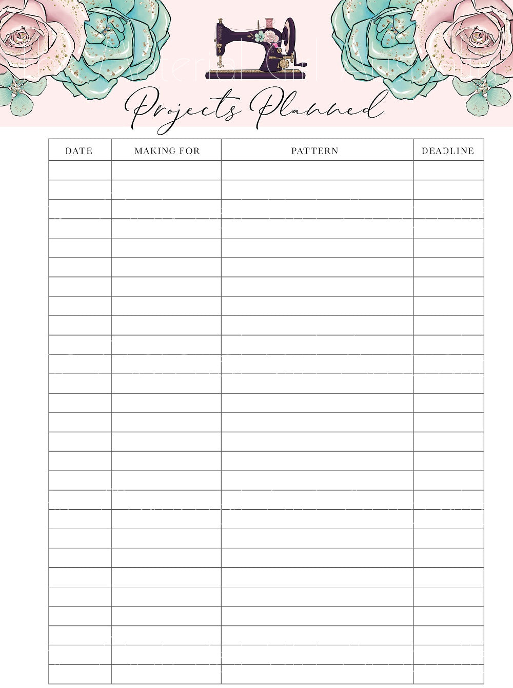 Missy Rose Sewing Planner