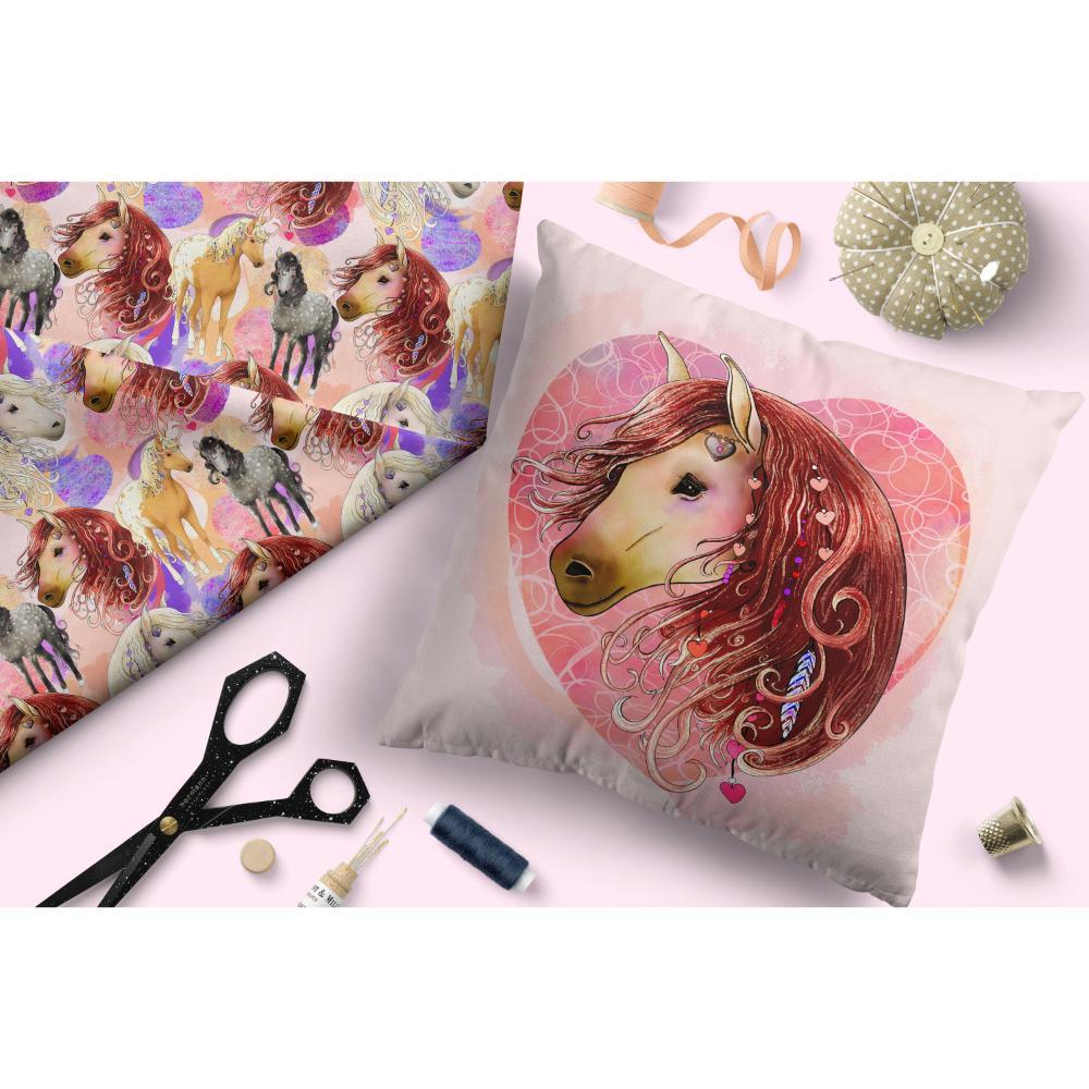 Design 402 Boho Horses Fabric – pre-order designer fabric Australia | Fabric by Missy Rose