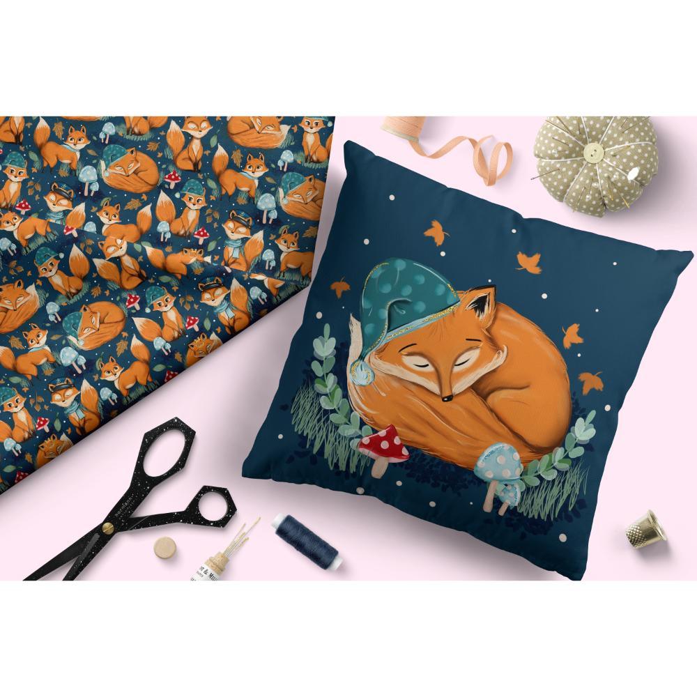 Design 403 Sleepy Fox Fabric – custom printed pre-order fabric Australia | Fabric by Missy Rose