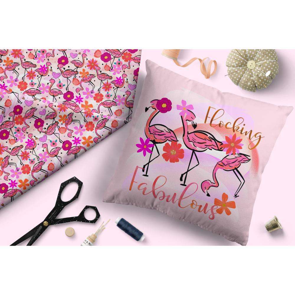 Design 407 Fabulous Flamingo Fabric – premium custom printed fabric for sewing | Fabric by Missy Rose