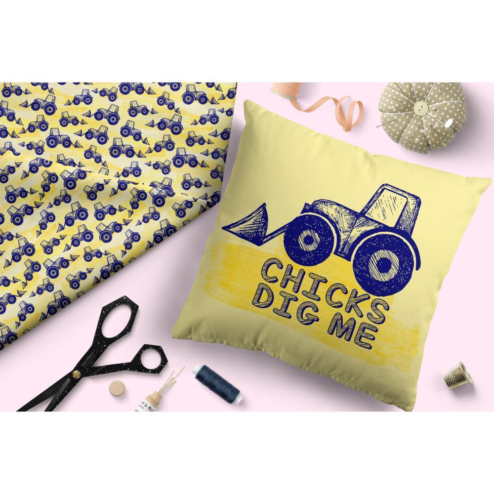 Design 408 Tractor Fabric – custom printed pre-order fabric Australia | Fabric by Missy Rose