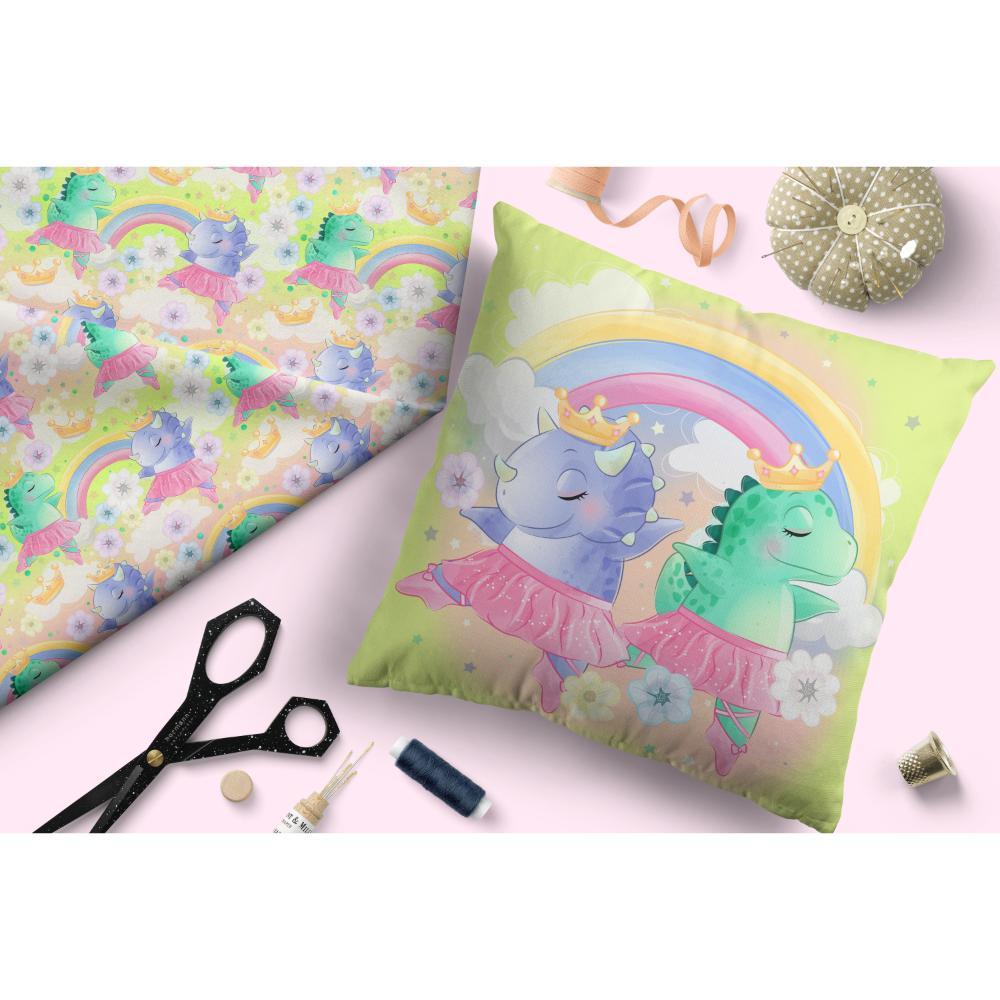 Design 409 Ballerina Dinosaur Fabric – Australian custom printed fabric pre-order | Fabric by Missy Rose