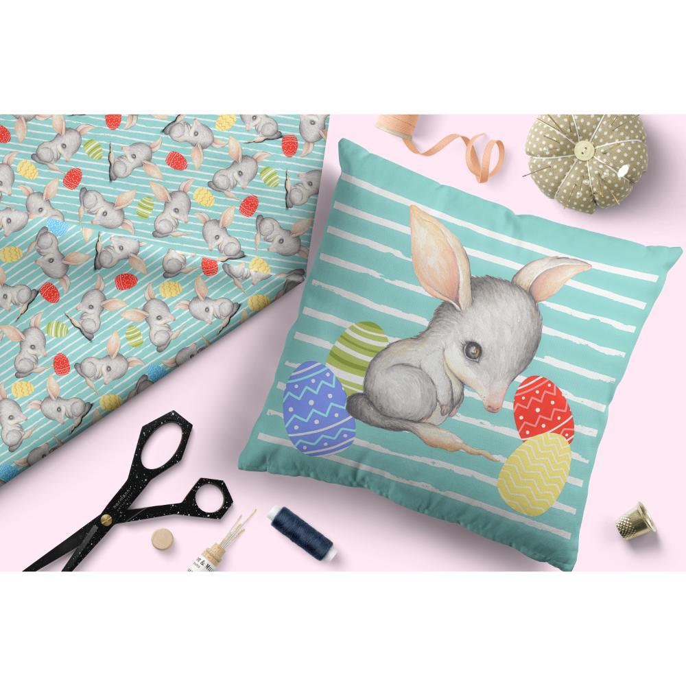 Design 411 Blue Bilby Fabric – made-to-order custom fabric by the metre | Fabric by Missy Rose