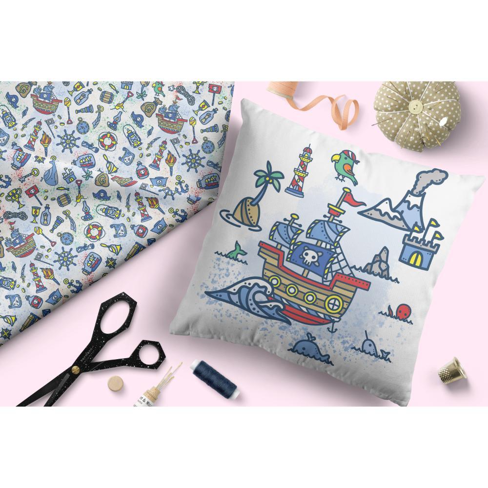 Design 419 Pirate Fabric – made-to-order custom fabric by the metre | Fabric by Missy Rose