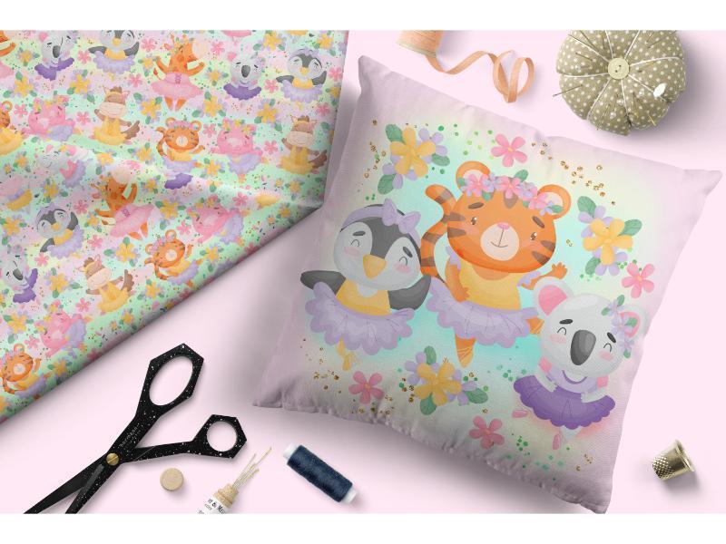 Design 41 Ballerina Animals Fabric – premium custom printed fabric for sewing | Fabric by Missy Rose