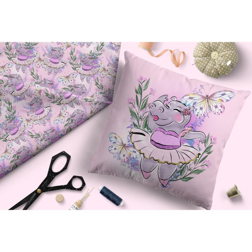 Design 422 Hippo Fabric – premium custom printed fabric for sewing | Fabric by Missy Rose