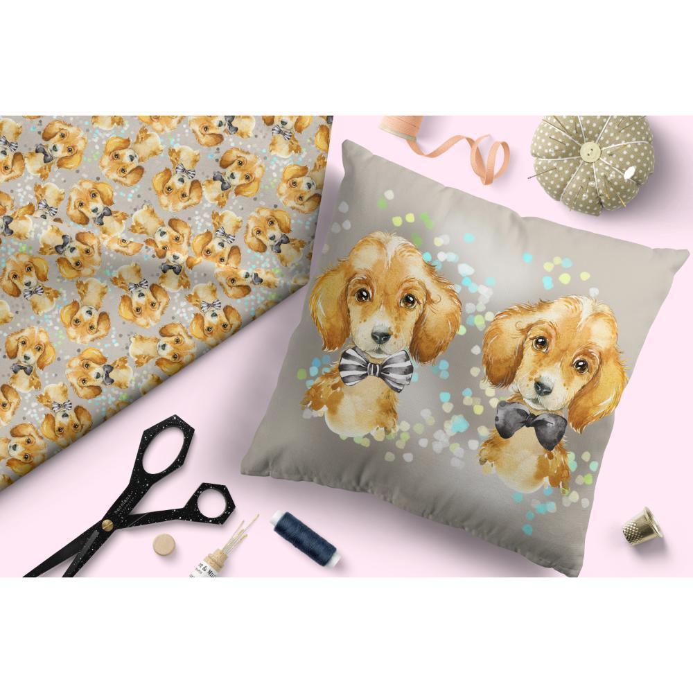 Design 426 Grey Dogs Fabric – made-to-order custom fabric by the metre | Fabric by Missy Rose