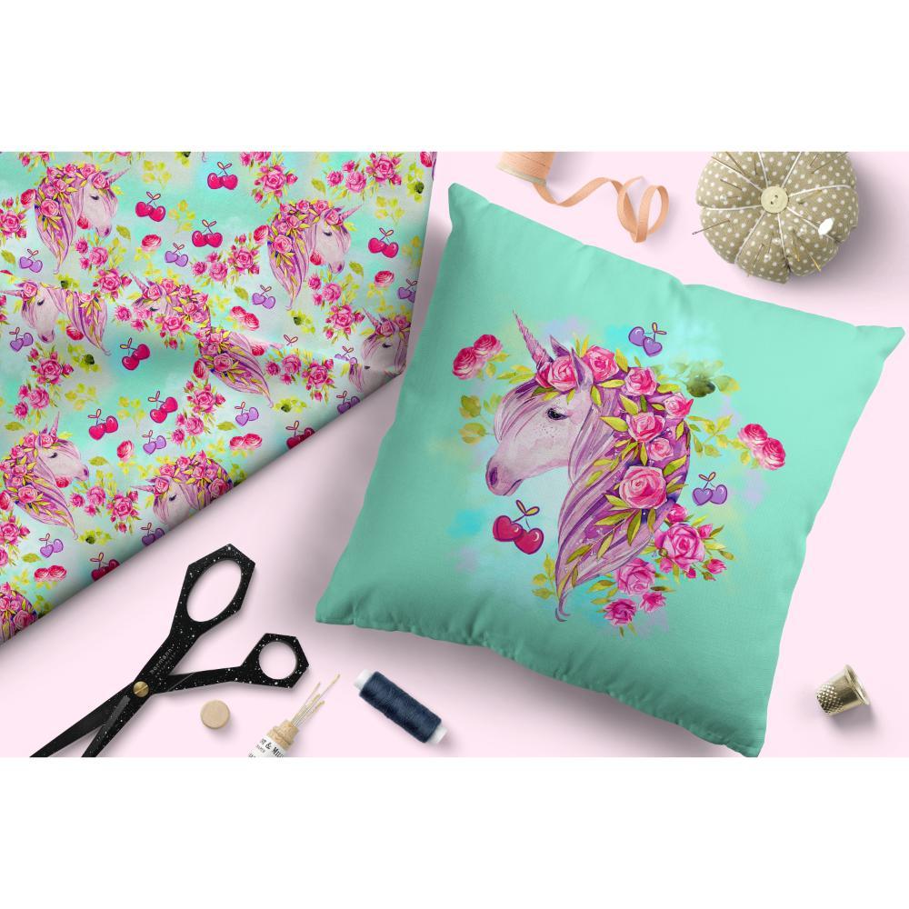 Design 431 Cherry Unicorn Fabric – made-to-order custom fabric by the metre | Fabric by Missy Rose