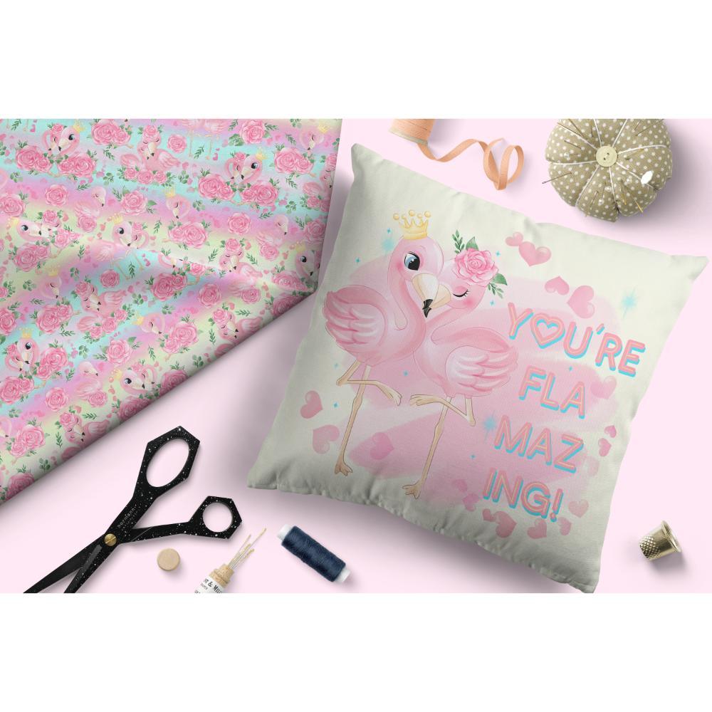 Design 435 Pastel Flamingo Fabric – made-to-order custom fabric by the metre | Fabric by Missy Rose