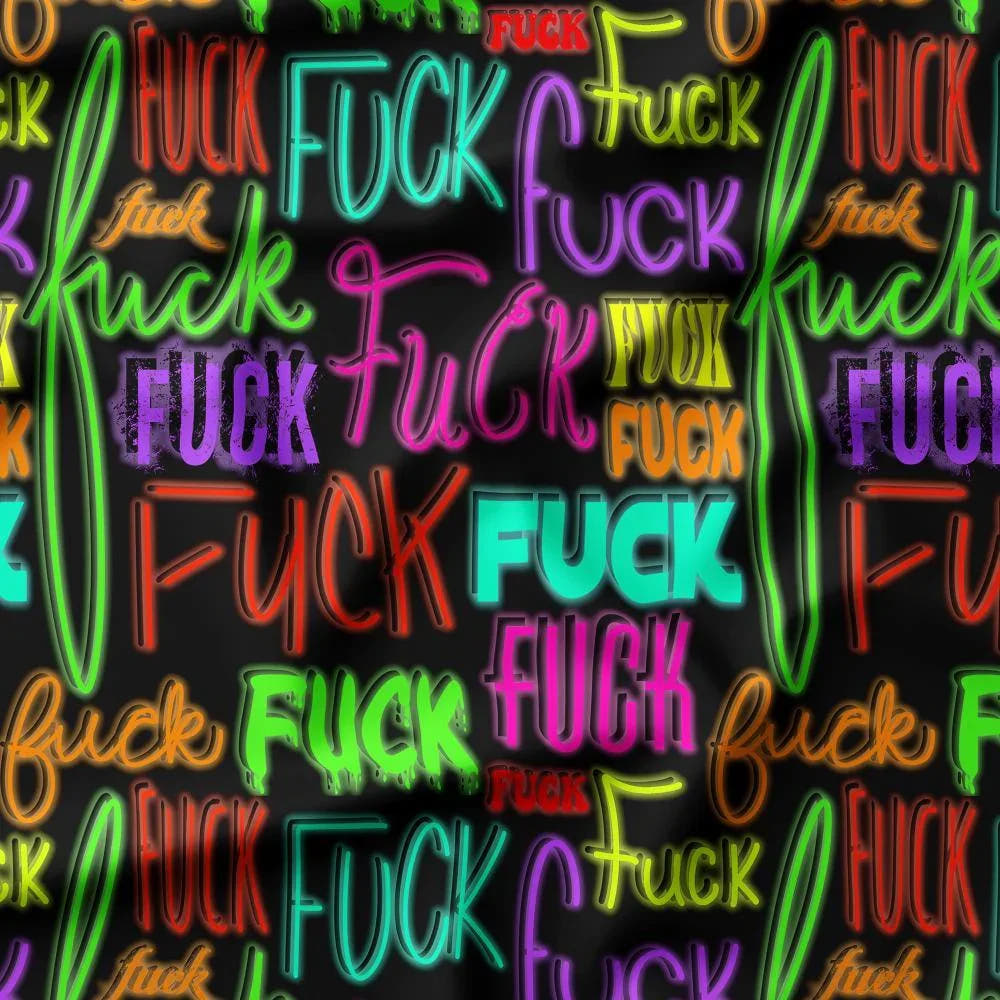 Swear Word Fabric 436 – profanity fabric for sewing, custom printed Australia | Fabric by Missy Rose