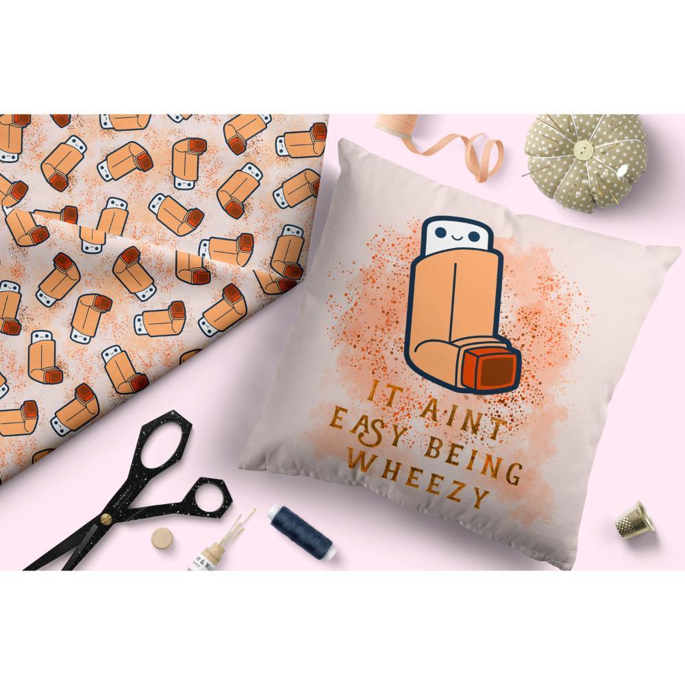 Design 441 Orange Asthma Puffer Fabric – made-to-order custom fabric by the metre | Fabric by Missy Rose