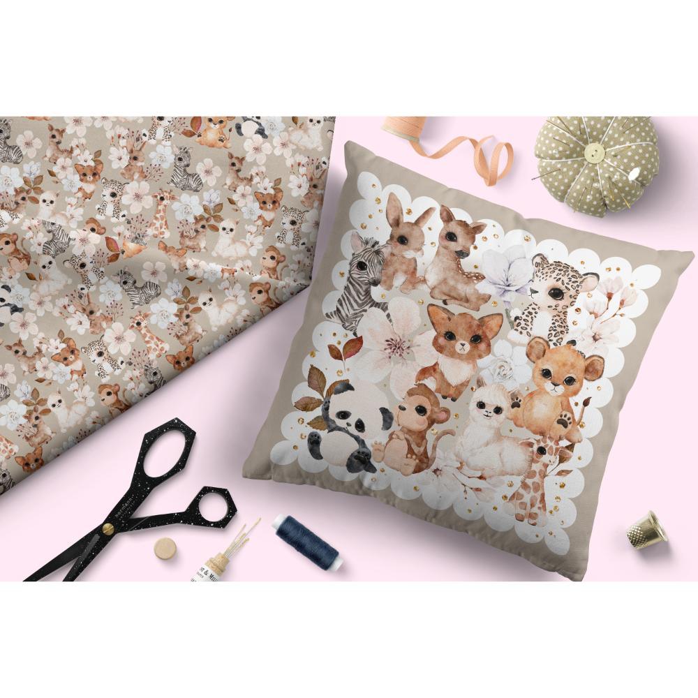 Design 442 Neutral Safari Animals Fabric – premium custom printed fabric for sewing | Fabric by Missy Rose