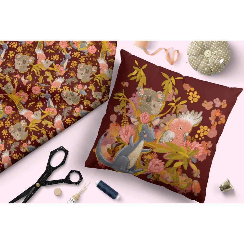 Design 446 Rustic Australian Animals fabric – Australian custom printed fabric pre-order | Fabric by Missy Rose