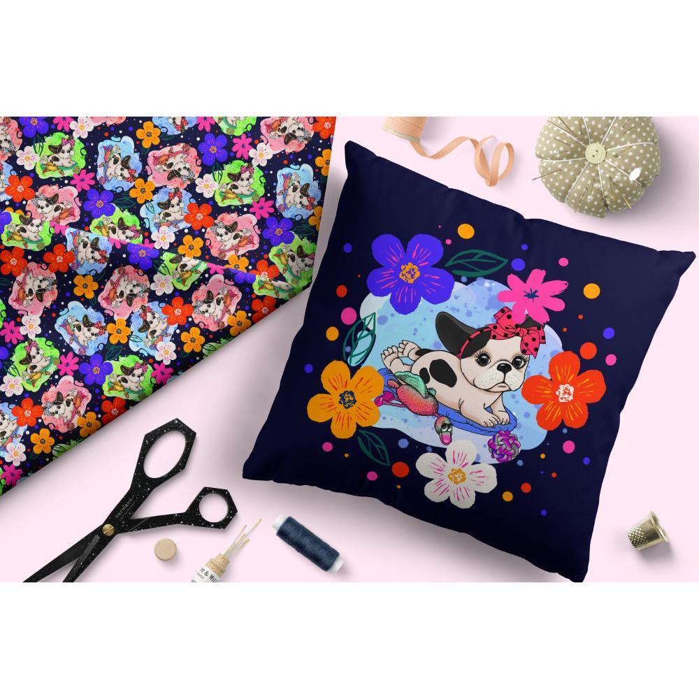 Design 448 French Bulldog Fabric – made-to-order custom fabric by the metre | Fabric by Missy Rose