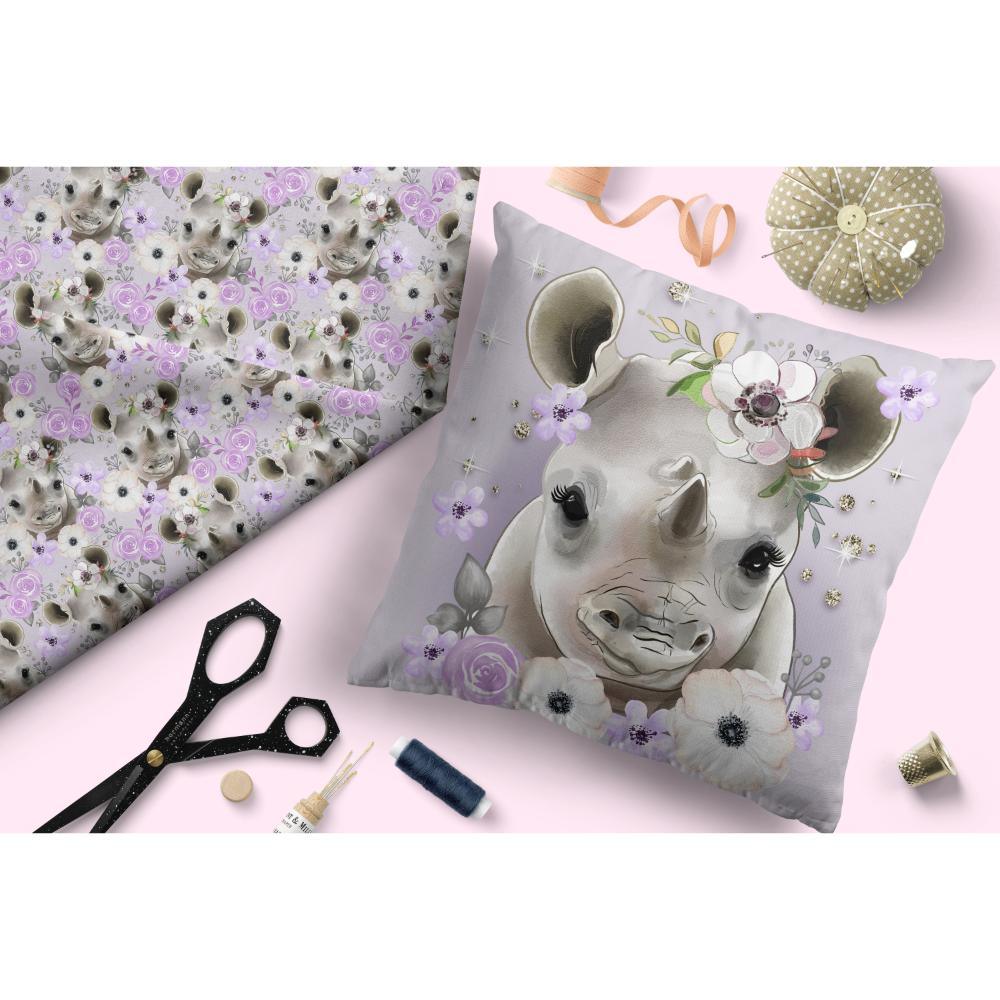 Design 450 Purple Rhino Fabric – pre-order designer fabric Australia | Fabric by Missy Rose