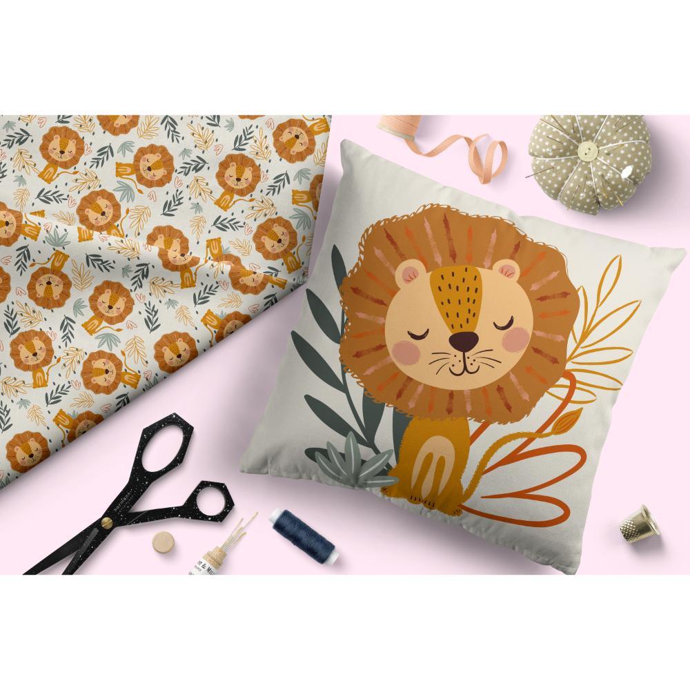 Design 456 Lion Fabric – made-to-order custom fabric by the metre | Fabric by Missy Rose