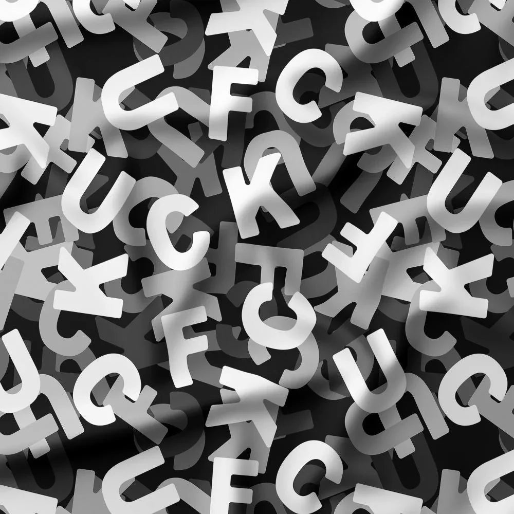 Swear Word Fabric 460 – profanity fabric for sewing, custom printed Australia | Fabric by Missy Rose