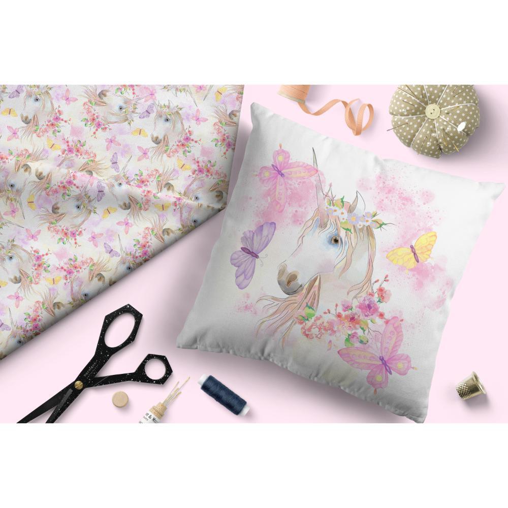 Design 469 Floral Unicorn Fabric – pre-order designer fabric Australia | Fabric by Missy Rose