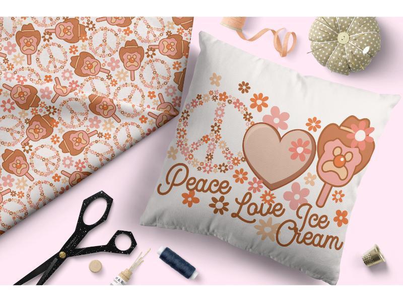 Design 49 Retro Ice Cream Fabric – made-to-order custom fabric by the metre | Fabric by Missy Rose