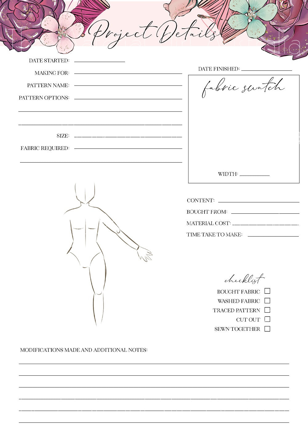 Missy Rose Sewing Planner