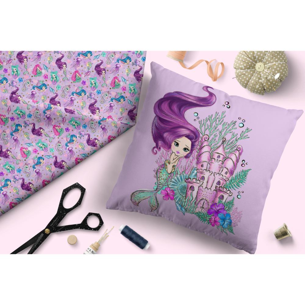 Design 503 Purple Mermaid Fabric – custom printed pre-order fabric Australia | Fabric by Missy Rose