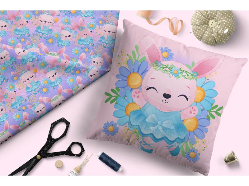 Design 50 Ballerina Bunny Fabric – pre-order designer fabric Australia | Fabric by Missy Rose