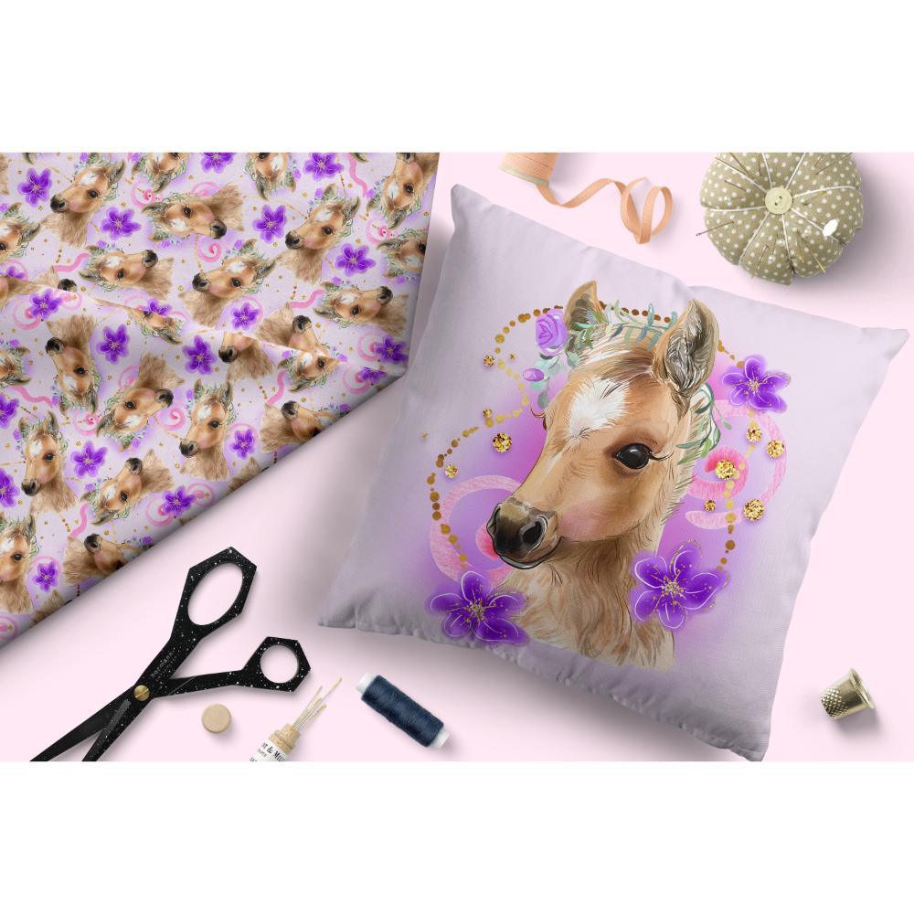 Design 513 Purple Horse Fabric – custom printed pre-order fabric Australia | Fabric by Missy Rose