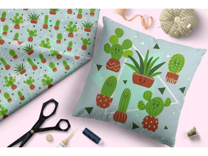 Design 51 Cactus Fabric – premium custom printed fabric for sewing | Fabric by Missy Rose