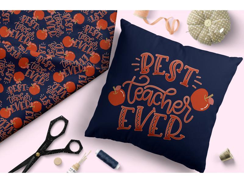 Design 55 Best Teacher Fabric – premium custom printed fabric for sewing | Fabric by Missy Rose