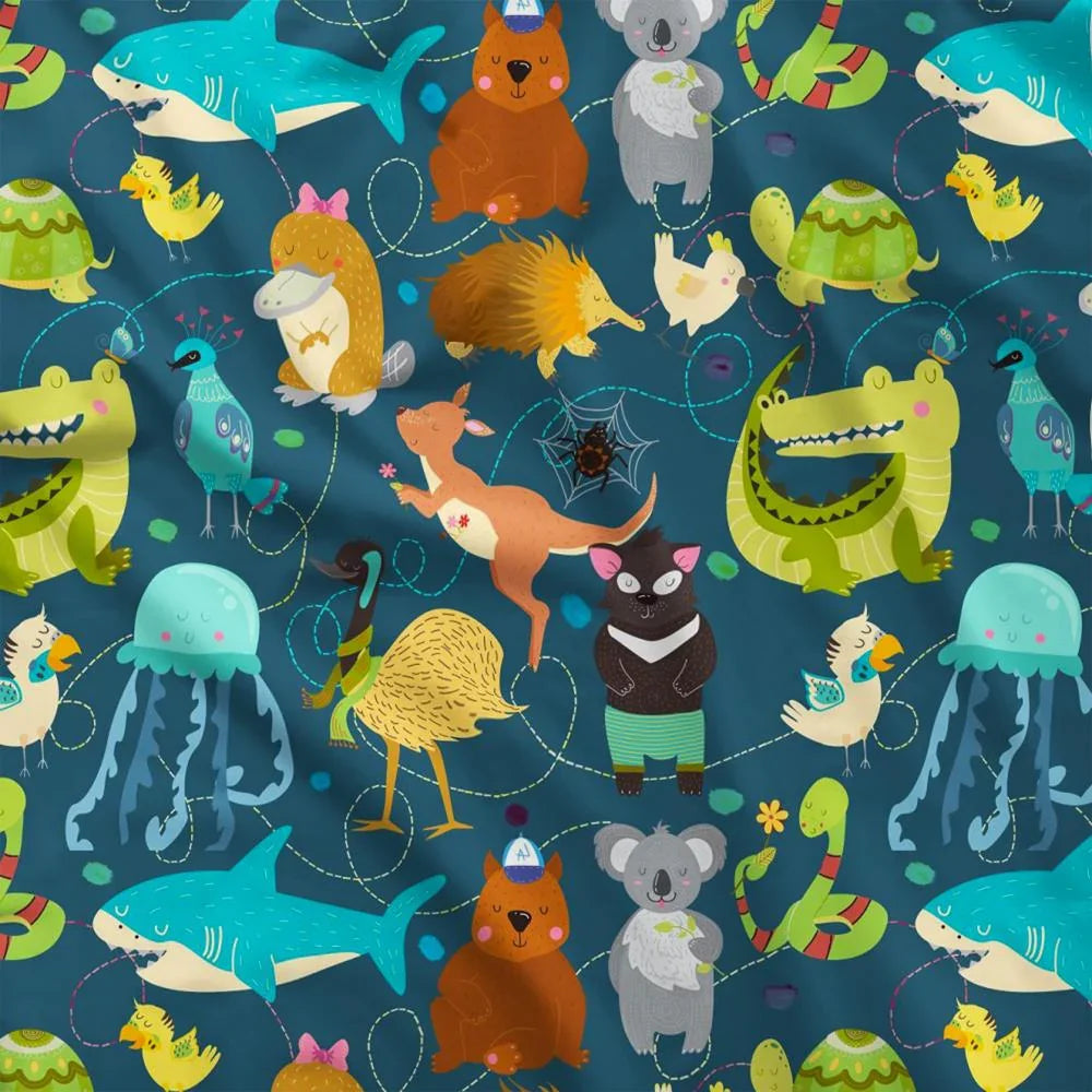 Design 12 Australian Animals Fabric – premium custom printed fabric for sewing | Fabric by Missy Rose