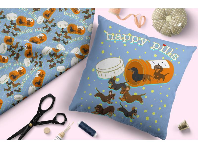 Design 63 Sausage Dog Fabric – Australian custom printed fabric pre-order | Fabric by Missy Rose
