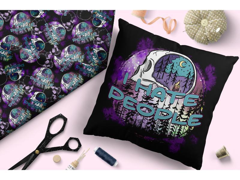 Design 64 Hate People Fabric – custom printed pre-order fabric Australia | Fabric by Missy Rose