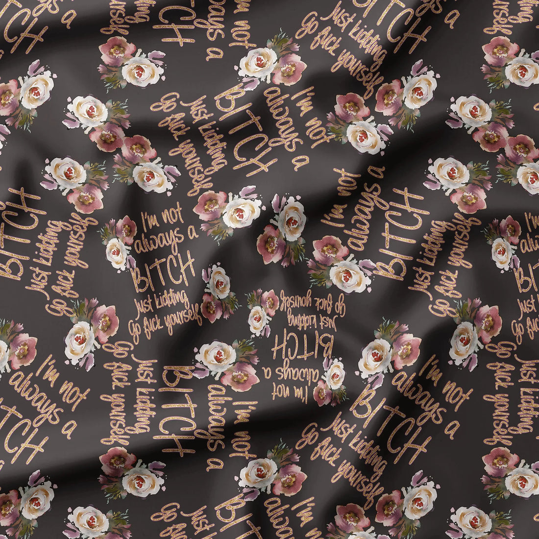 Swear Word Fabric 64 – profanity fabric for sewing, custom printed Australia | Fabric by Missy Rose