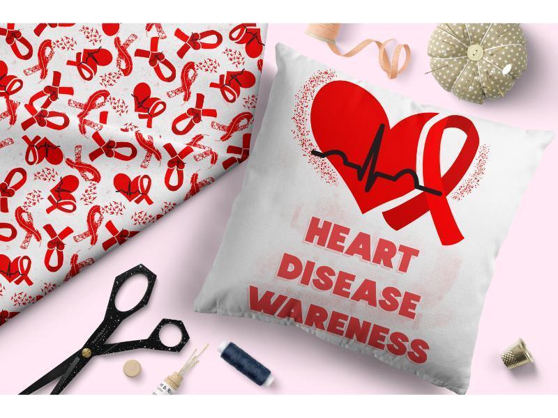 Design 65 Heart Disease Fabric – premium custom printed fabric for sewing | Fabric by Missy Rose