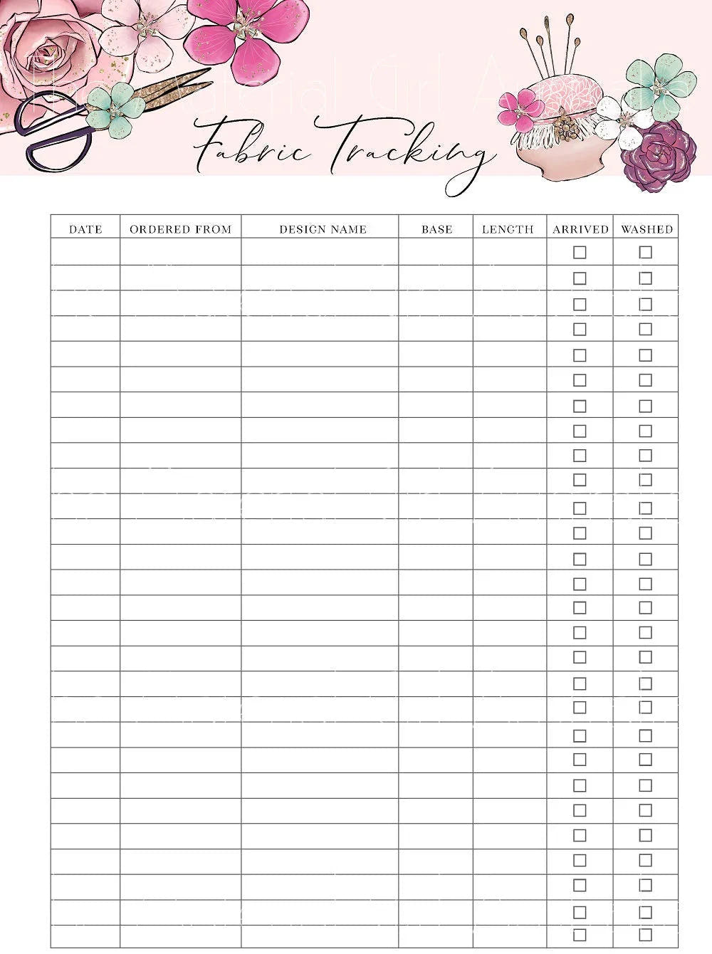 Missy Rose Sewing Planner fabric – custom printed pre-order fabric Australia | Fabric by Missy Rose