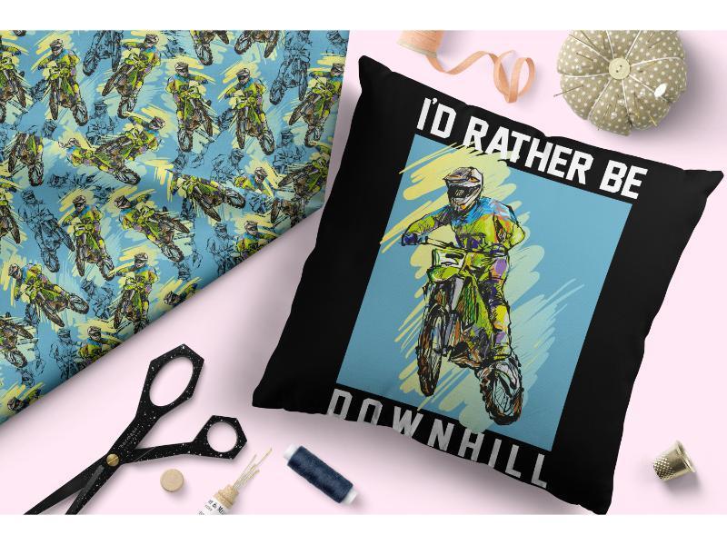 Design 83 Motorbike Fabric – custom printed pre-order fabric Australia | Fabric by Missy Rose