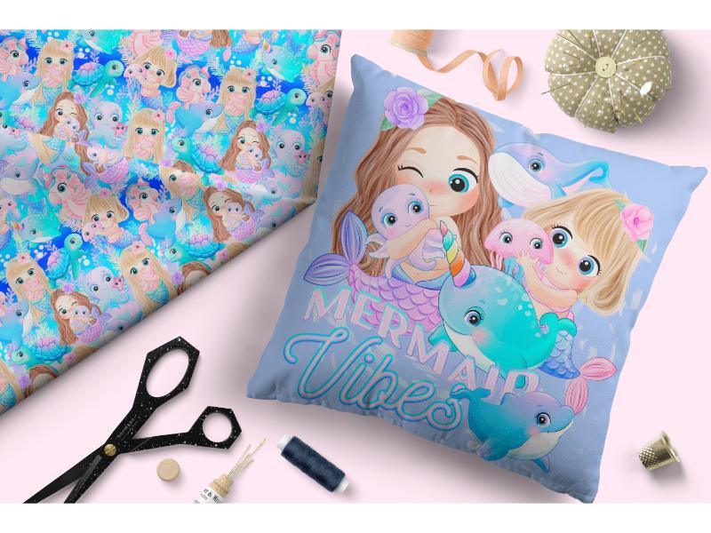 Design 85 Cute Mermaid Fabric – Australian custom printed fabric pre-order | Fabric by Missy Rose