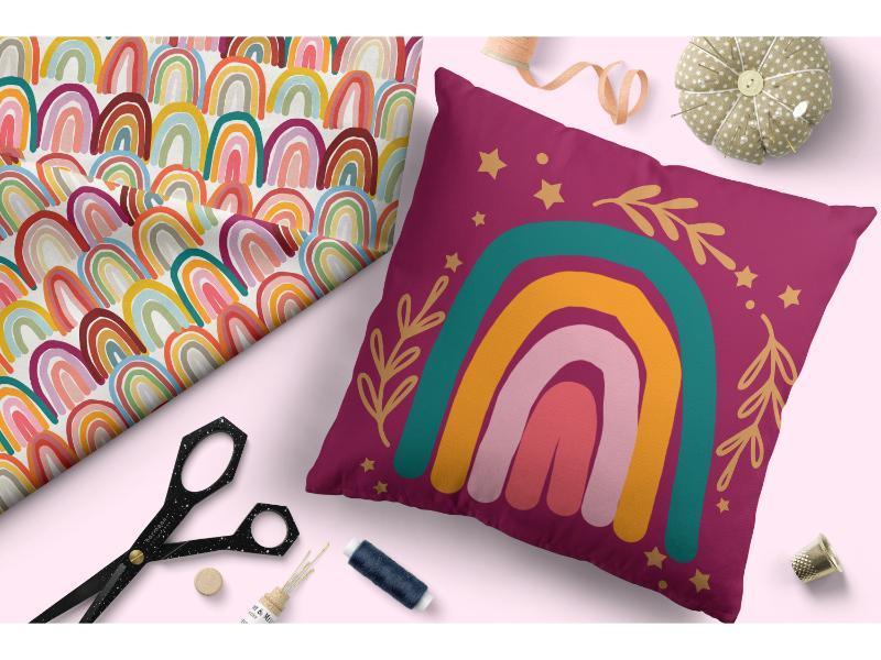 Design 9 Rainbow Fabric – Australian custom printed fabric pre-order | Fabric by Missy Rose