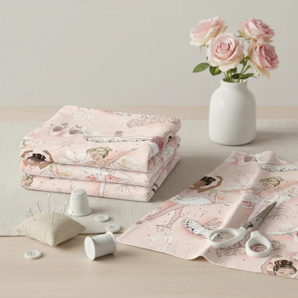 Design 970 Pink Ballerina Fabric – pre-order designer fabric Australia | Fabric by Missy Rose