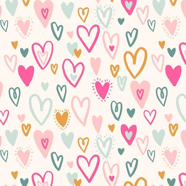 Indy Bloom Fabric Bee My Valentine Bursting Hearts in Pink 08 – Fabric by Missy Rose