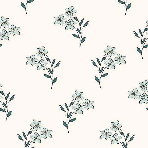 Indy Bloom Fabric Bee My Valentine Forget Me Not In Blue 03 – Fabric by Missy Rose