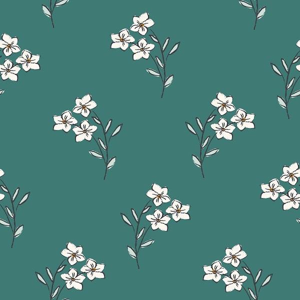 Indy Bloom Fabric Bee My Valentine Forget Me Not In Green 05 – pre-order designer fabric Australia | Fabric by Missy Rose