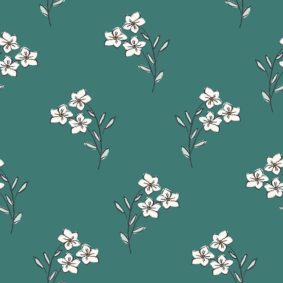 Indy Bloom Fabric - Bee My Valentine - Forget Me Not In Green 05