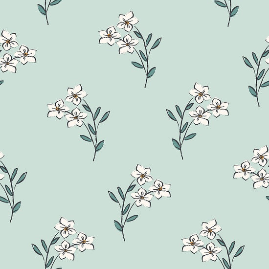 Indy Bloom Fabric - Bee My Valentine - Forget Me Not In Mint 06