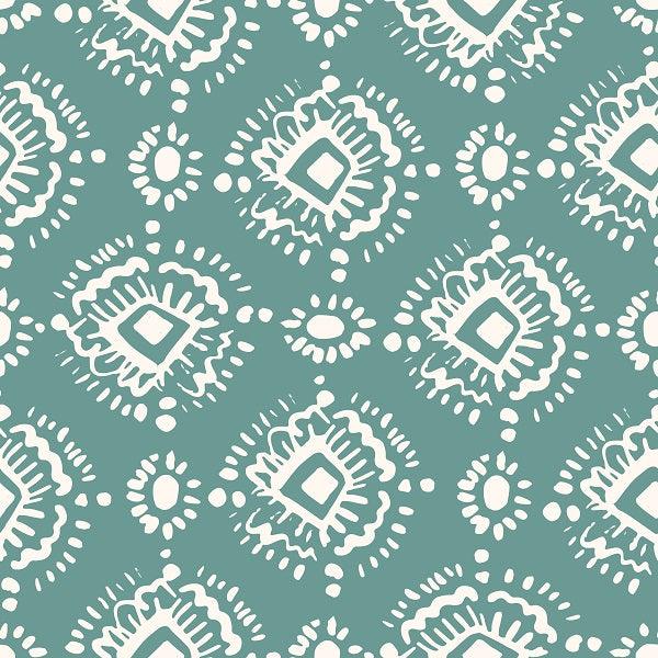 Indy Bloom Fabric Bee My Valentine Ikat In Teal 22 – custom printed pre-order fabric Australia | Fabric by Missy Rose