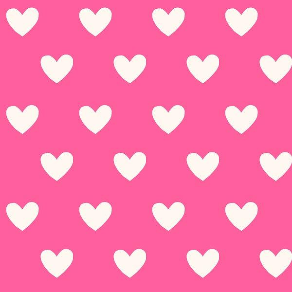 Indy Bloom Fabric Bee My Valentine Dotted Hearts in Pink 17 – made-to-order custom fabric by the metre | Fabric by Missy Rose