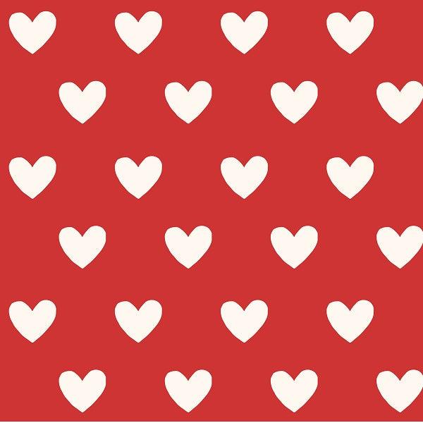 Indy Bloom Fabric Bee My Valentine Dotted Hearts in Red 19 – premium custom printed fabric for sewing | Fabric by Missy Rose